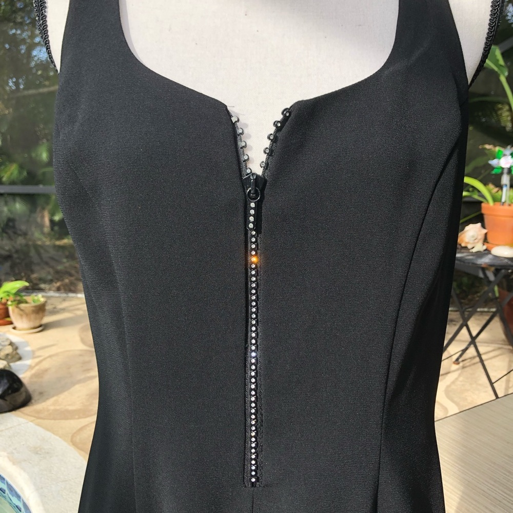 Long Black Dress with Sparkly Zipper